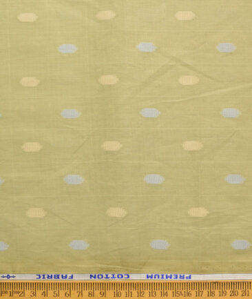 Solino Men's Cotton Lawn Self Design  Unstitched Kurta Fabric (Olive Green)