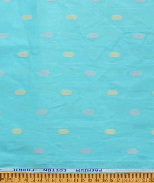 Solino Men's Cotton Lawn Self Design  Unstitched Kurta Fabric (Sea Foam Green)