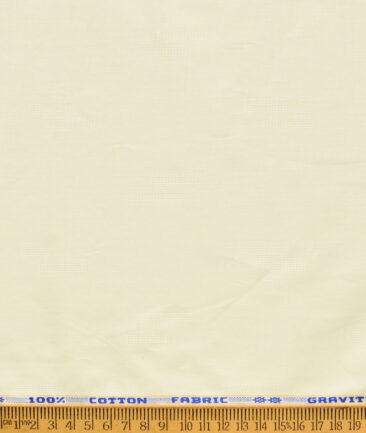 Solino Men's Cotton Lawn Self Design  Unstitched Kurta Fabric (Yellow)