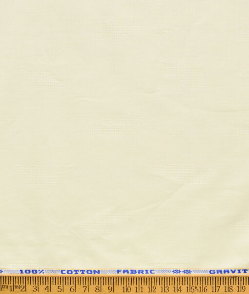 Solino Men's Cotton Lawn Self Design  Unstitched Kurta Fabric (Yellow)