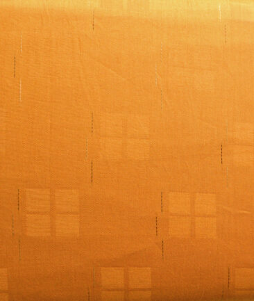 Solino Men's Cotton Self Design  Unstitched Kurta Fabric (Orange) - Image 3