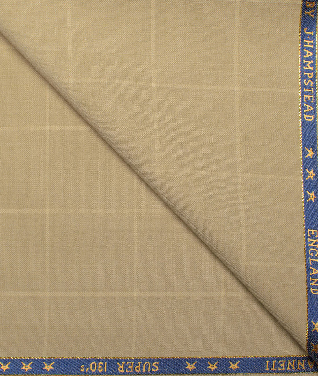 J.Hampstead Men's 50% Wool Super 130's Checks Unstitched Trouser Fabric (Fawn Beige) J.Hampstead Men's 50% Wool Super 130's Checks Unstitched Trouser Fabric (Fawn Beige)