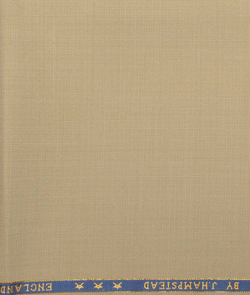 J.Hampstead Men's 50% Wool Super 130's Structured Unstitched Trouser Fabric (Khakhi Brown) - Image 2