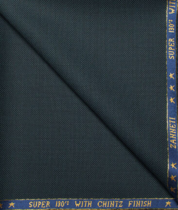 J.Hampstead Men's 50% Wool Super 130's Structured Unstitched Trouser Fabric (Dark Sea Green)