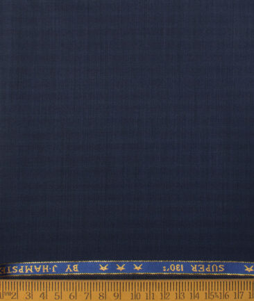 J.Hampstead Men's 50% Wool Super 130's Striped Unstitched Trouser Fabric (Dark Blue) - Image 2
