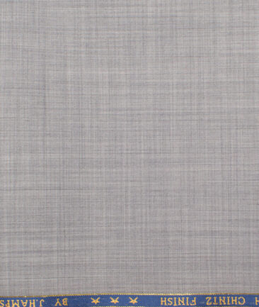 J.Hampstead Men's 50% Wool Super 130's Self Design Unstitched Trouser Fabric (Light Worsted Grey) - Image 2