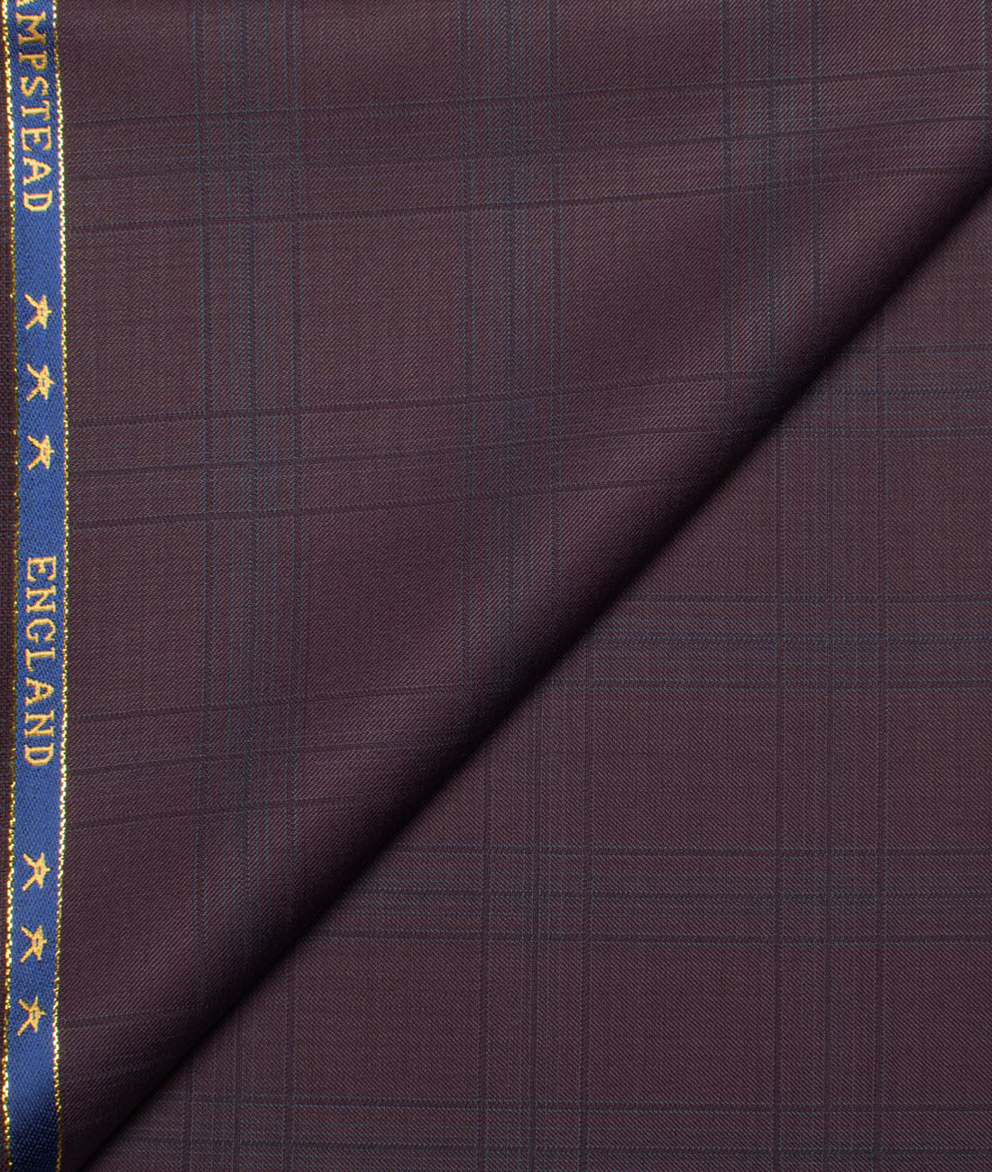 J.Hampstead Men's 50% Wool Super 130's Checks Unstitched Trouser Fabric (Dark Wine) J.Hampstead Men's 50% Wool Super 130's Checks Unstitched Trouser Fabric (Dark Wine)