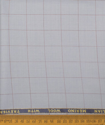 J.Hampstead Men's 60% Wool Super 140's Checks Unstitched Trouser Fabric (Sky Blue) - Image 2