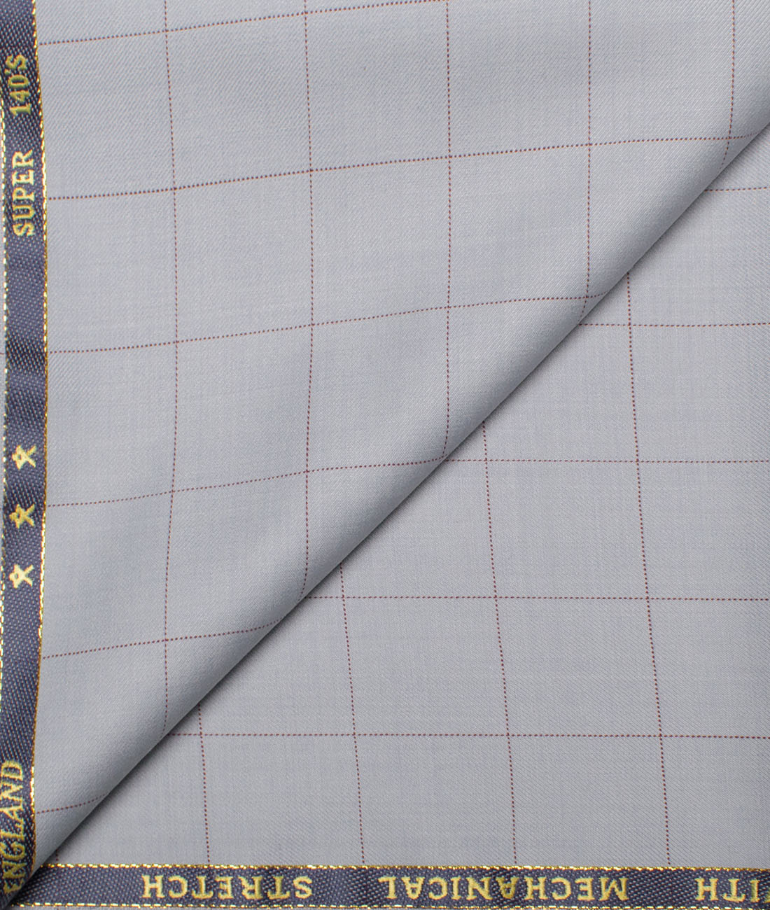 J.Hampstead Men's 60% Wool Super 140's Checks Unstitched Trouser Fabric (Sky Blue) J.Hampstead Men's 60% Wool Super 140's Checks Unstitched Trouser Fabric (Sky Blue)