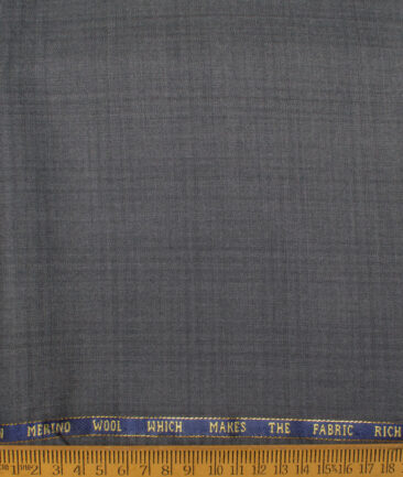 J.Hampstead Men's 60% Wool Super 140's Checks Unstitched Trouser Fabric (Grey) - Image 2