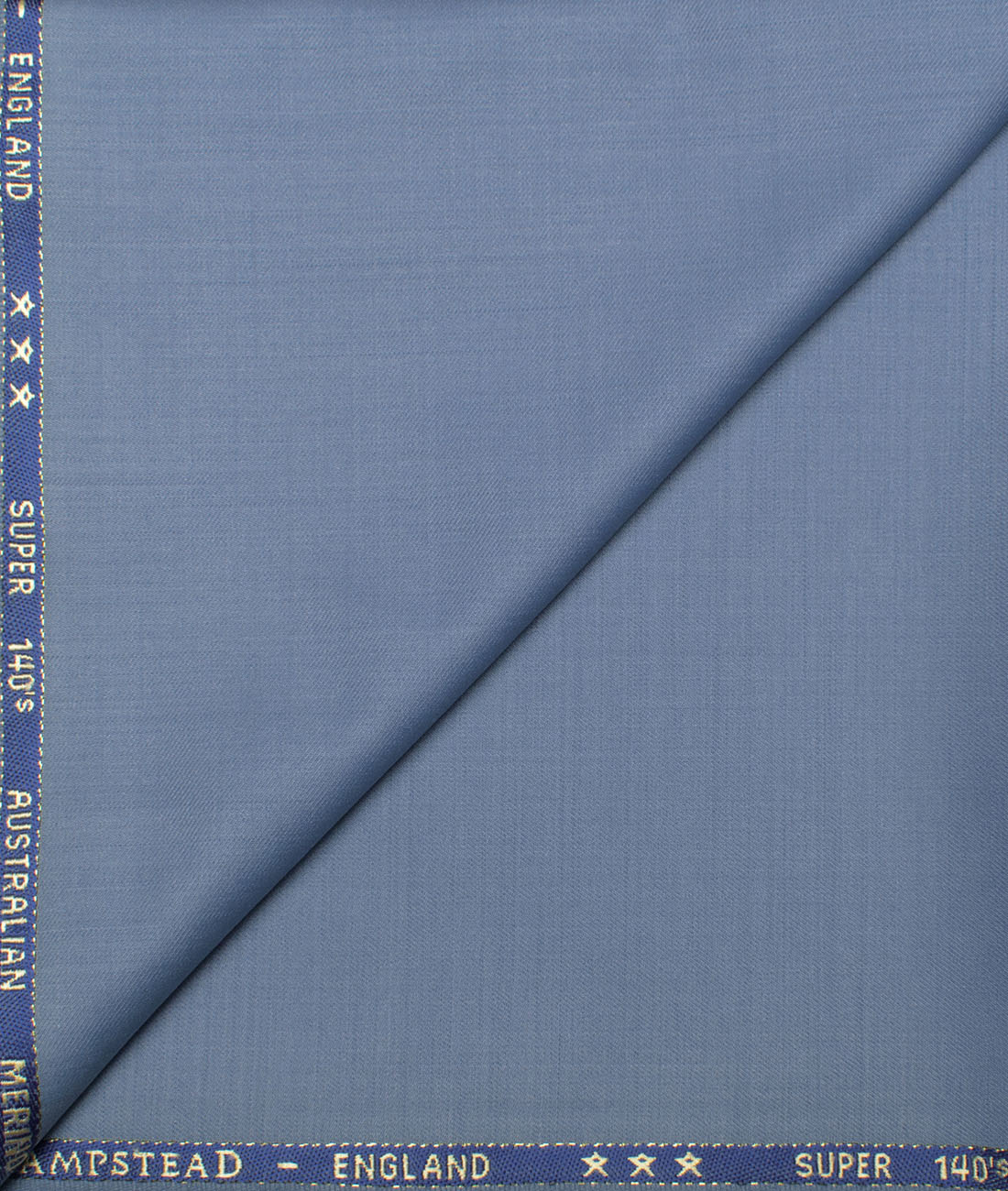J.Hampstead Men's 60% Wool Super 140's Solids Unstitched Trouser Fabric (Cerulean Blue) J.Hampstead Men's 60% Wool Super 140's Solids Unstitched Trouser Fabric (Cerulean Blue)