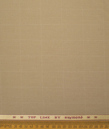 Raymond Men's Polyester Viscose  Checks  Unstitched Suiting Fabric (Khakhi Brown) - Image 4