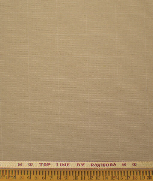 Raymond Men's Polyester Viscose  Checks  Unstitched Suiting Fabric (Khakhi Brown) - Image 4