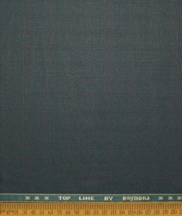 Raymond Men's Polyester Viscose  Checks  Unstitched Suiting Fabric (Dark Pine Green) - Image 4