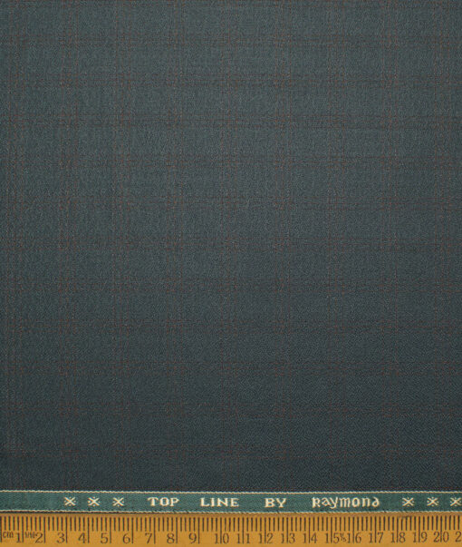 Raymond Men's Polyester Viscose  Checks  Unstitched Suiting Fabric (Dark Pine Green) - Image 4