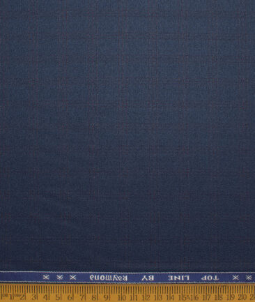 Raymond Men's Polyester Viscose  Checks  Unstitched Suiting Fabric (Dark Royal Blue) - Image 4