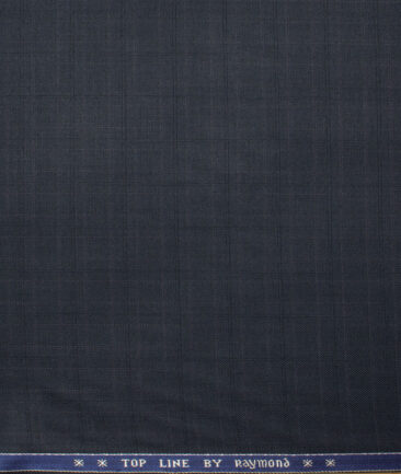Raymond Men's Polyester Viscose  Checks  Unstitched Suiting Fabric (Dark Navy Blue) - Image 4
