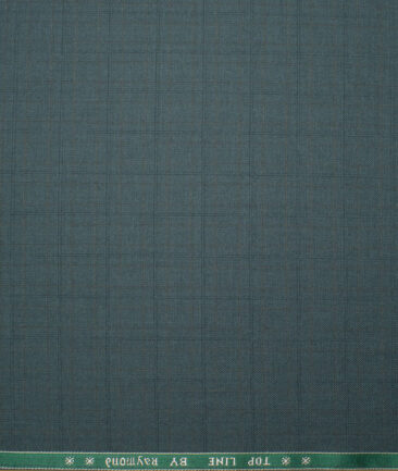 Raymond Men's Polyester Viscose  Checks  Unstitched Suiting Fabric (Dark Pine Green) - Image 4