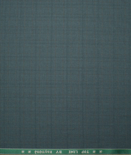 Raymond Men's Polyester Viscose  Checks  Unstitched Suiting Fabric (Dark Pine Green) - Image 4