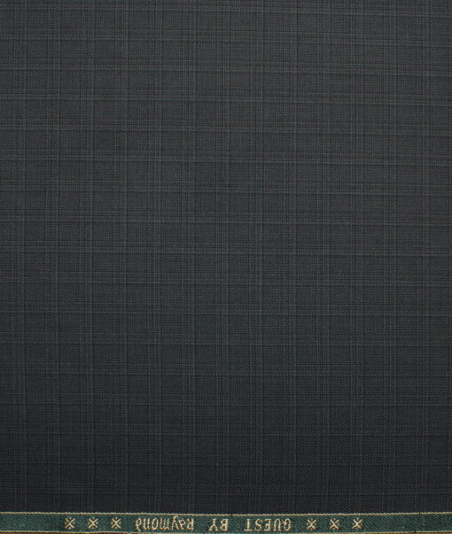 Raymond Men's Polyester Viscose  Checks  Unstitched Suiting Fabric (Dark Grey) - Image 4