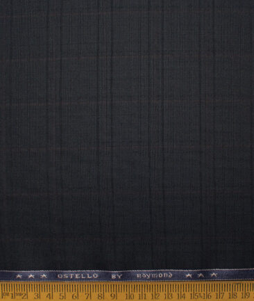 Raymond Men's Polyester Viscose  Checks  Unstitched Suiting Fabric (Dark Navy Blue) - Image 4