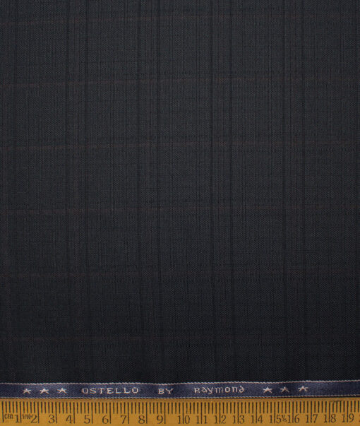 Raymond Men's Polyester Viscose  Checks  Unstitched Suiting Fabric (Dark Navy Blue) - Image 4