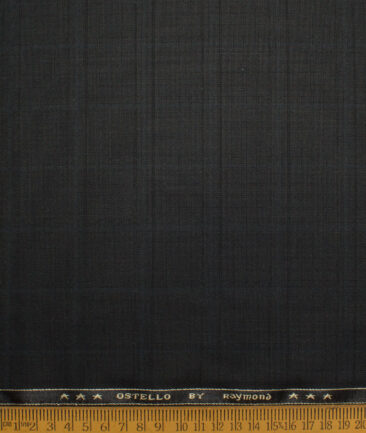 Raymond Men's Polyester Viscose  Checks  Unstitched Suiting Fabric (Black) - Image 4