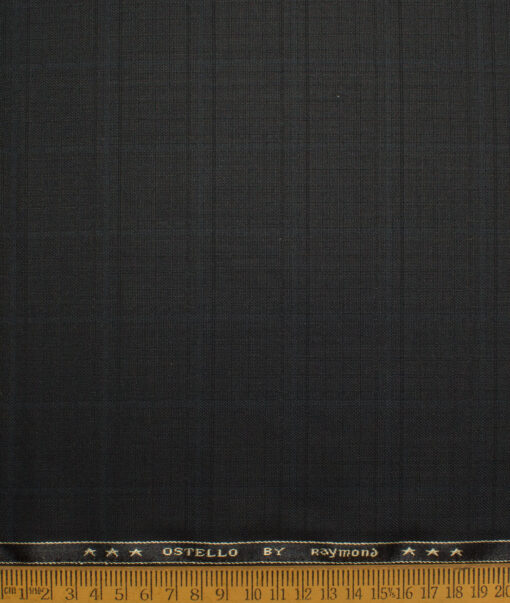 Raymond Men's Polyester Viscose  Checks  Unstitched Suiting Fabric (Black) - Image 4