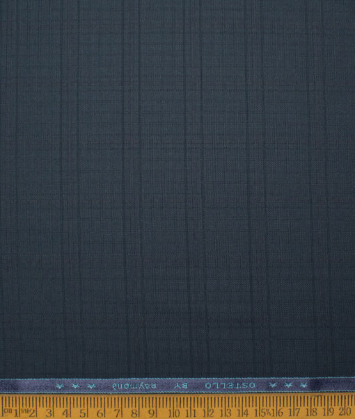 Raymond Men's Polyester Viscose  Checks  Unstitched Suiting Fabric (Peacock Blue) - Image 4