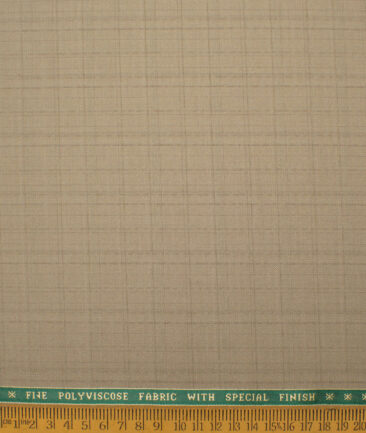 Raymond Men's Polyester Viscose  Checks  Unstitched Suiting Fabric (Khakhi Brown) - Image 4
