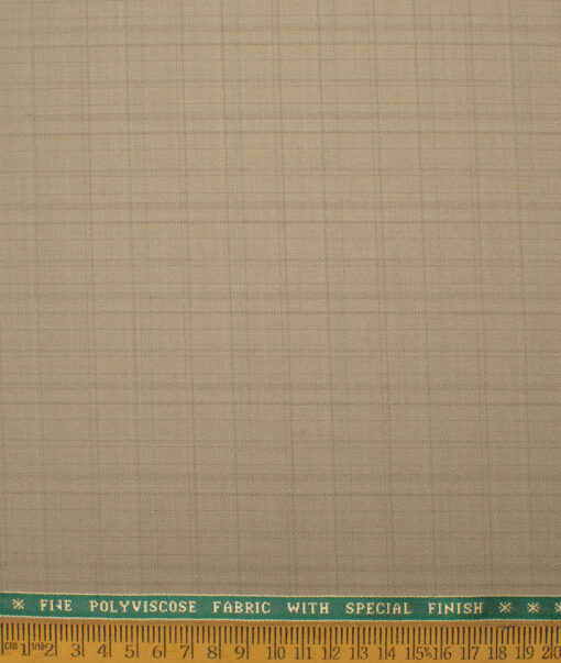 Raymond Men's Polyester Viscose  Checks  Unstitched Suiting Fabric (Khakhi Brown) - Image 4