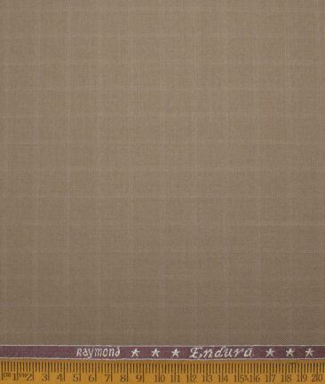 Raymond Men's Polyester Viscose  Checks  Unstitched Suiting Fabric (Medium Brown) - Image 4