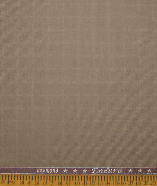 Raymond Men's Polyester Viscose  Checks  Unstitched Suiting Fabric (Medium Brown) - Image 4