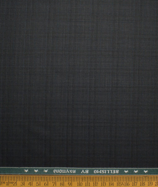 Raymond Men's Polyester Viscose  Checks Checks Unstitched Suiting Fabric (Blackish Grey) - Image 4