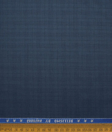 Raymond Men's Polyester Viscose  Checks Checks Unstitched Suiting Fabric (Aegean Blue) - Image 4