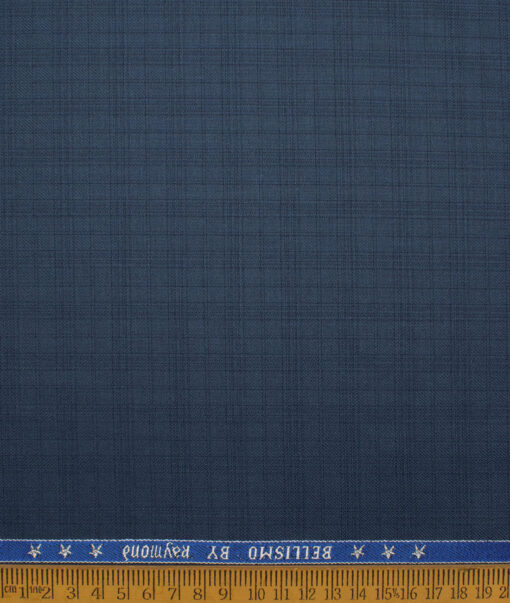 Raymond Men's Polyester Viscose  Checks Checks Unstitched Suiting Fabric (Aegean Blue) - Image 4
