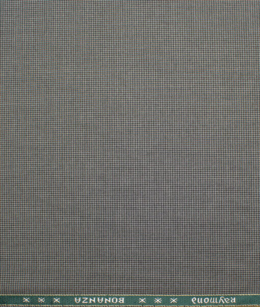 Raymond Men's Polyester Viscose  Houndstooth  Unstitched Suiting Fabric (Light Grey) - Image 4