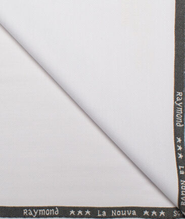 Raymond Men's Polyester Viscose  Structured  Unstitched Suiting Fabric (White)