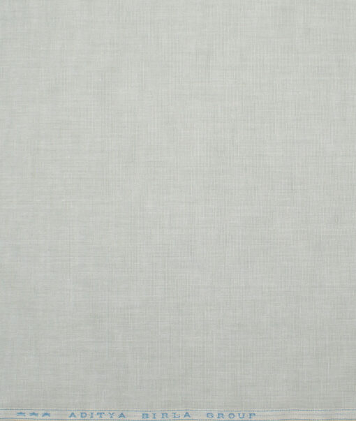 Cavallo by Linen Club Men's Cotton Linen Solids Unstitched Shirt or Kurta Fabric (Light Pistachios Grey)