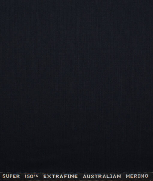 Cavalero Italy Men's 95% Wool Super 150's Solids  Unstitched Suiting Fabric (Dark Blue) - Image 4