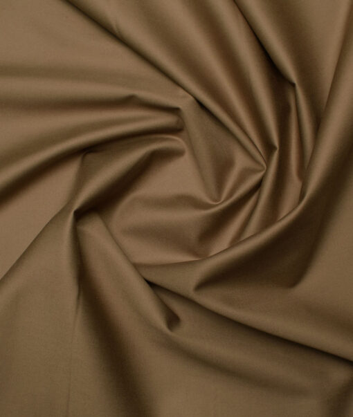 Eurico Men's Luxurious Cotton  Solids  Unstitched Chinos / Trouser Fabric (Brown).