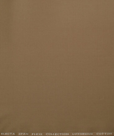 Eurico Men's Luxurious Cotton  Solids  Unstitched Stretchable Chinos / Trouser Fabric (Brown) - Image 4