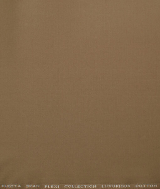 Eurico Men's Luxurious Cotton  Solids  Unstitched Stretchable Chinos / Trouser Fabric (Brown) - Image 4