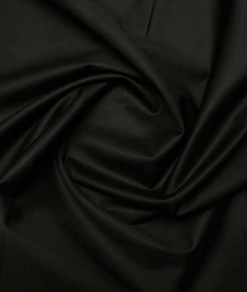 Eurico Men's Luxurious Cotton  Solids  Unstitched Chinos / Trouser Fabric (Dark Military Green).