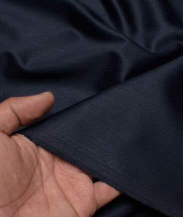 Italian Channel Men's Terry Rayon Solids  Unstitched Suiting Fabric (Dark Blue) - Image 2