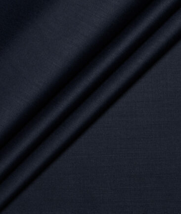 Italian Channel Men's Terry Rayon Solids  Unstitched Suiting Fabric (Dark Blue)