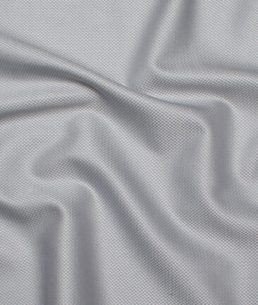 Italian Channel Men's Terry Rayon Structured  Unstitched Suiting Fabric (Silver Grey) - Image 3
