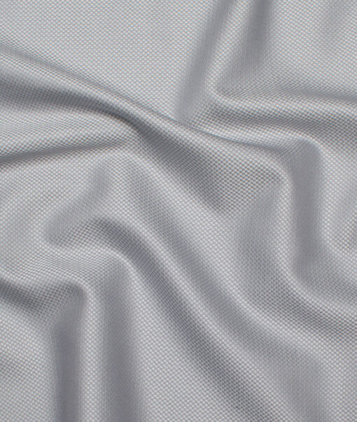 Italian Channel Men's Terry Rayon Structured  Unstitched Suiting Fabric (Silver Grey) - Image 3
