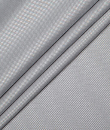 Italian Channel Men's Terry Rayon Structured  Unstitched Suiting Fabric (Silver Grey)