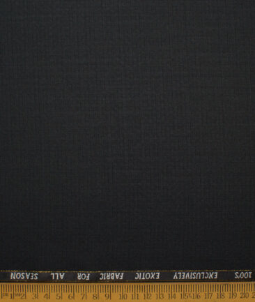 J.Hampstead Italy Men's 20% Wool Super 100's Structured  Unstitched Suiting Fabric (Black) - Image 4